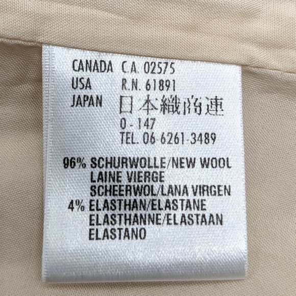 Escada Blazer New Wool Blend W/ Decorative Collar in Creamy Beige Women's 12. - Picture 8 of 12